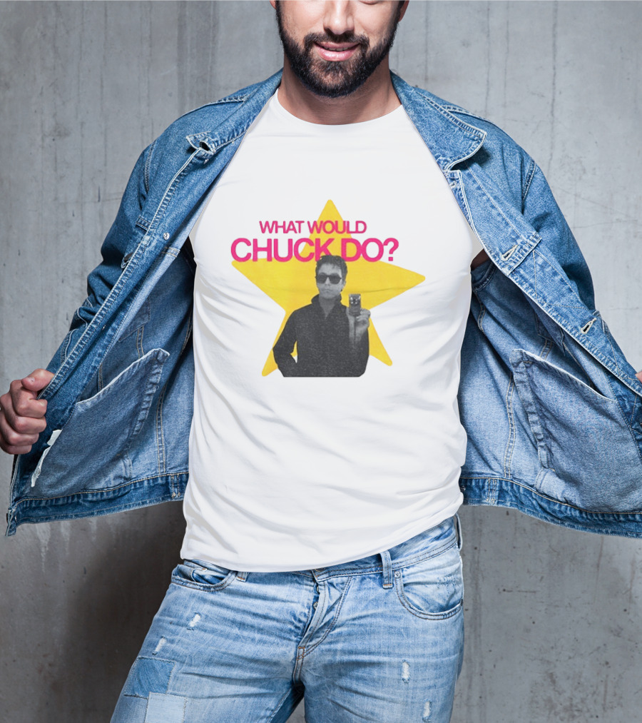Chuck Timely And The Hourglass 90s Baby What Would Chuck Do Starburst T-Shirt