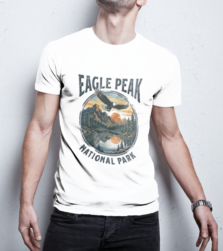 Eagle Peak National Park Eagle Mountains Lake Forest Sunset T-Shirt