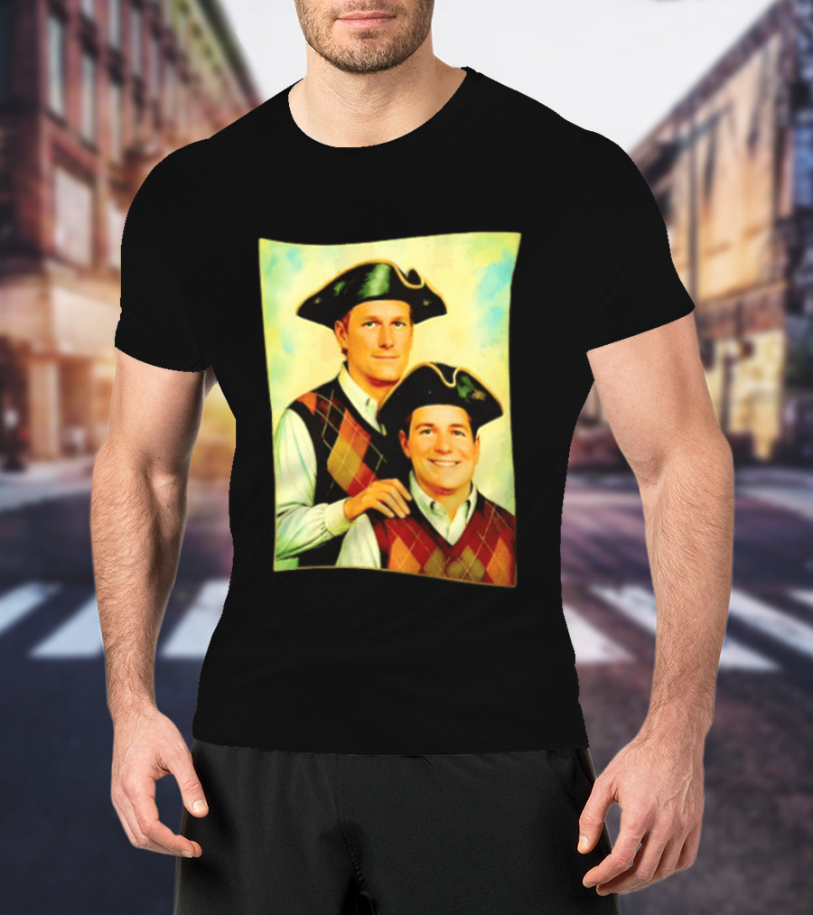 Bill Belichick Tom Brady New England Patriots Colonial Style Historical T-Shirt