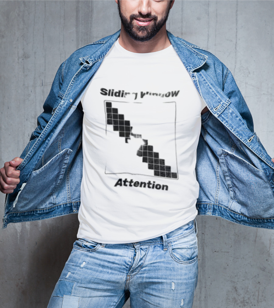 Sliding Window Attention Mechanism Diagram T-Shirt