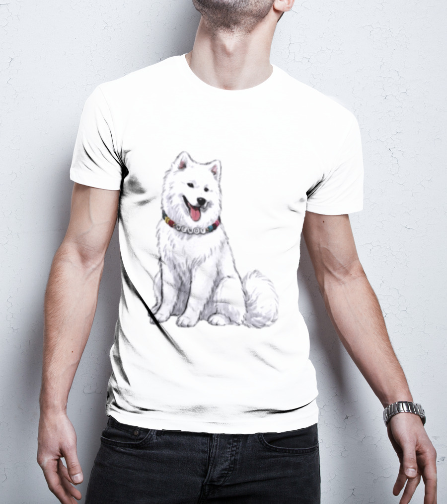 Wendy Kelce Swift Dog Collar Necklace Cute Samoyed T-Shirt