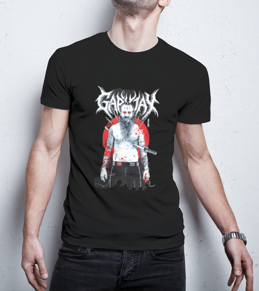 Gapjax Bloody Man Katana Sword Barbed Wire T-Shirt