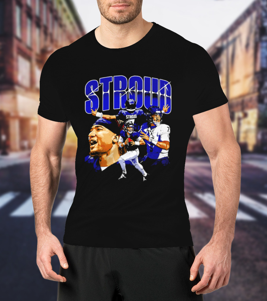 C.J. Stroud Houston Collage Football Quarterback Action And Energy T-Shirt