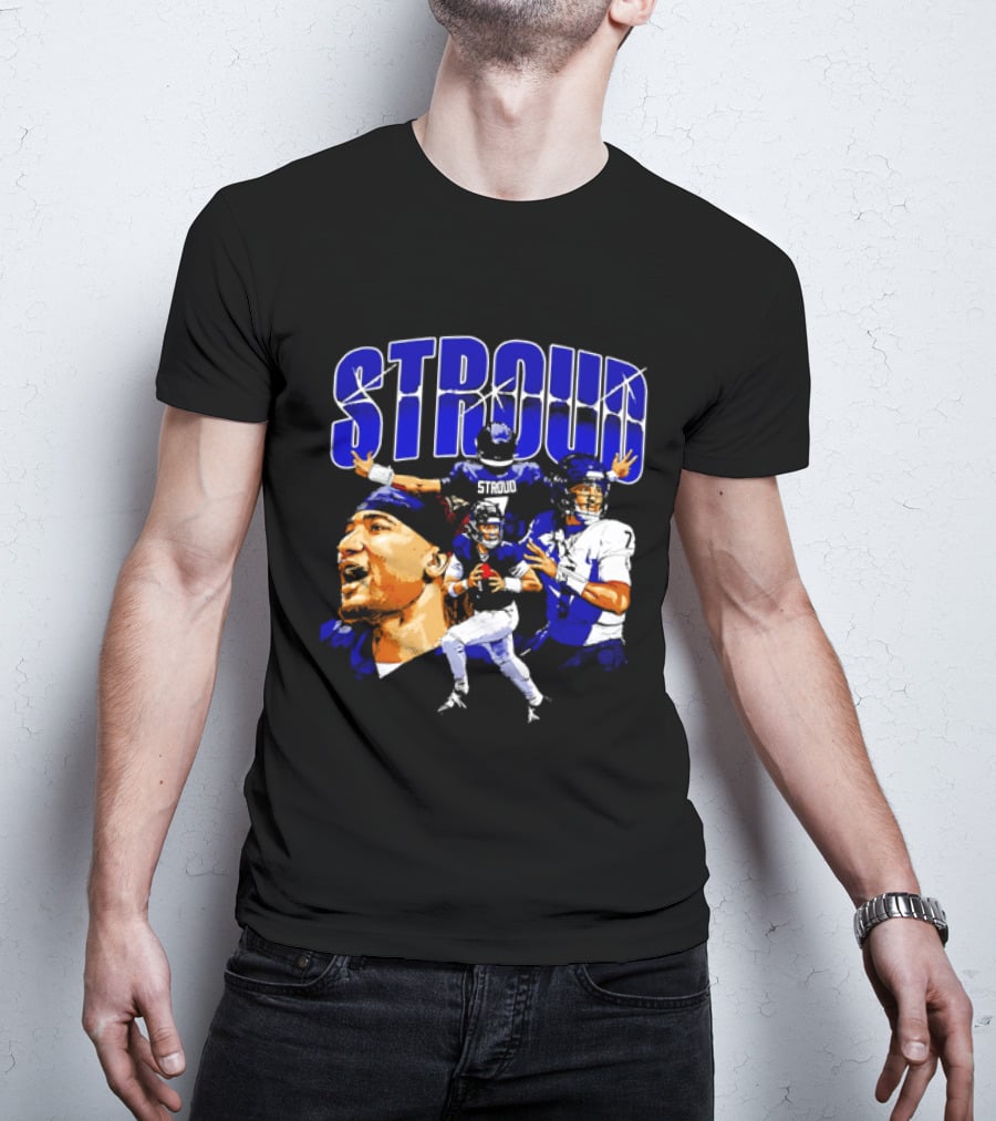 C.J. Stroud Houston Collage Football Quarterback Action And Energy T-Shirt