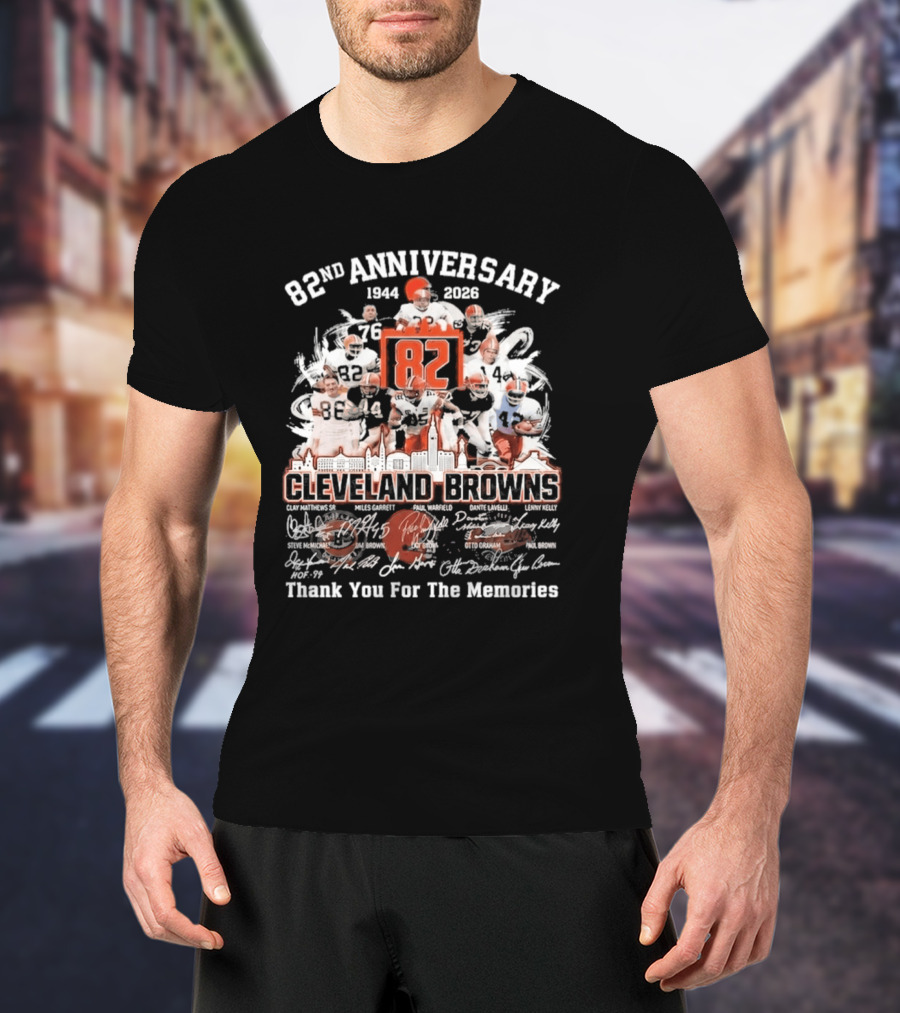 Cleveland Browns 82nd Anniversary 1944 2026 Thank You For The Memories Signatures T-Shirt