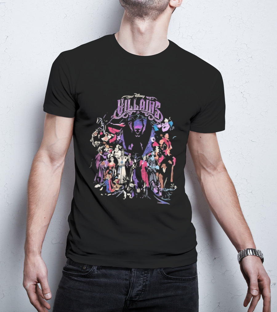 Disney Villains Assemble Purple Iconic Characters T-Shirt