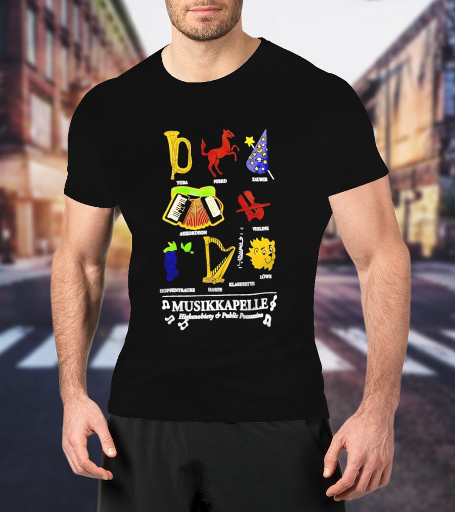 Musikkapelle Highsnobiety And Public Possession Tuba Speed Zauber Akkordeon Wolke Hopfentruabe Harfe Klarinet Löwe T-Shirt