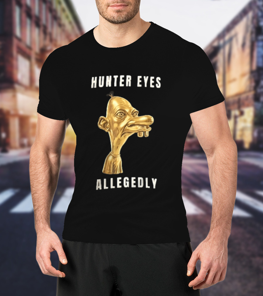 Hunter Eyes Allegedly 3D Golden Manny Caricature Head T-Shirt