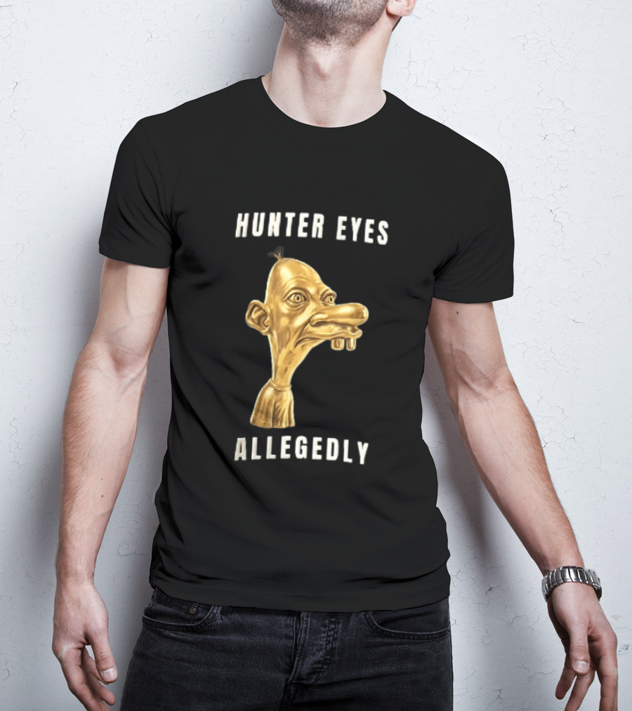 Hunter Eyes Allegedly 3D Golden Manny Caricature Head T-Shirt