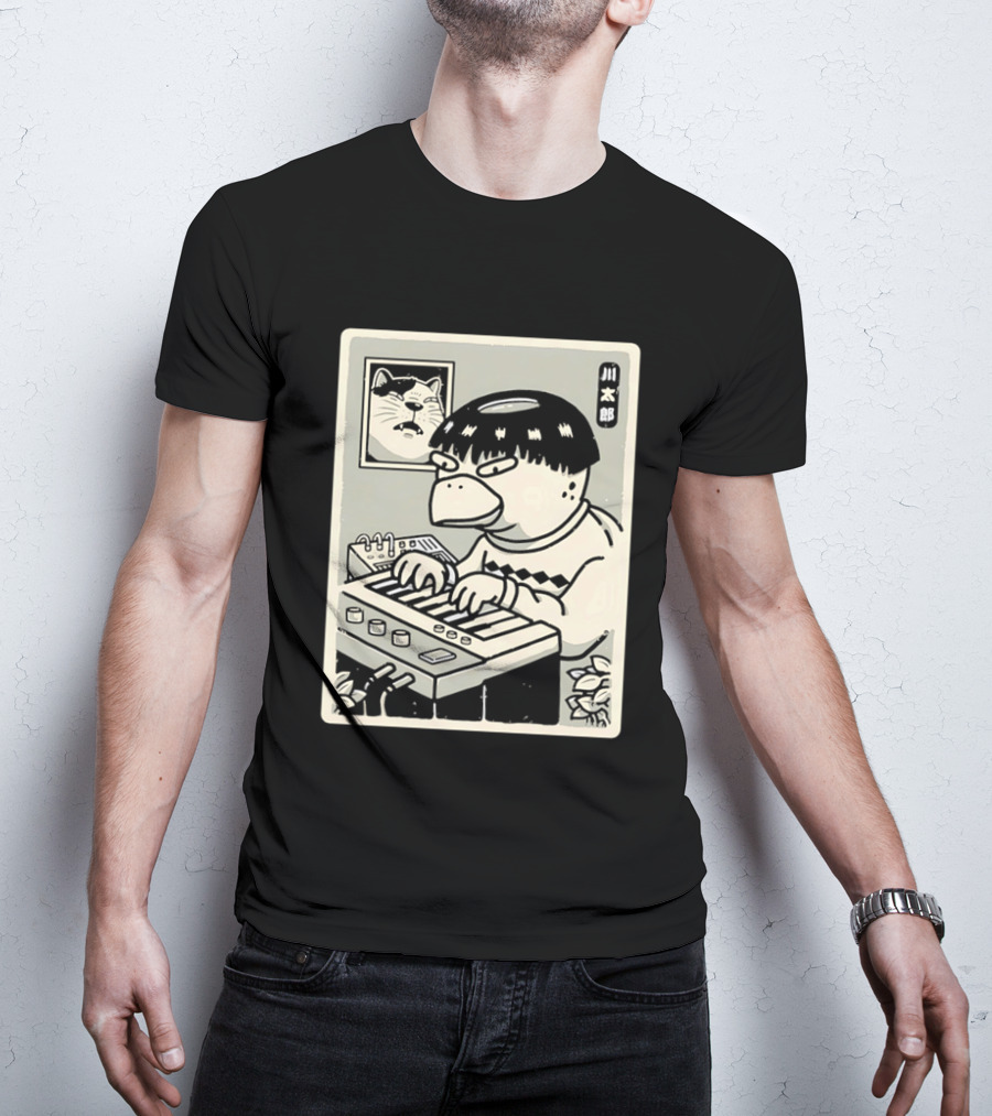 Yokai Synths Kappa Playing Keyboard Japanese Monster T-Shirt