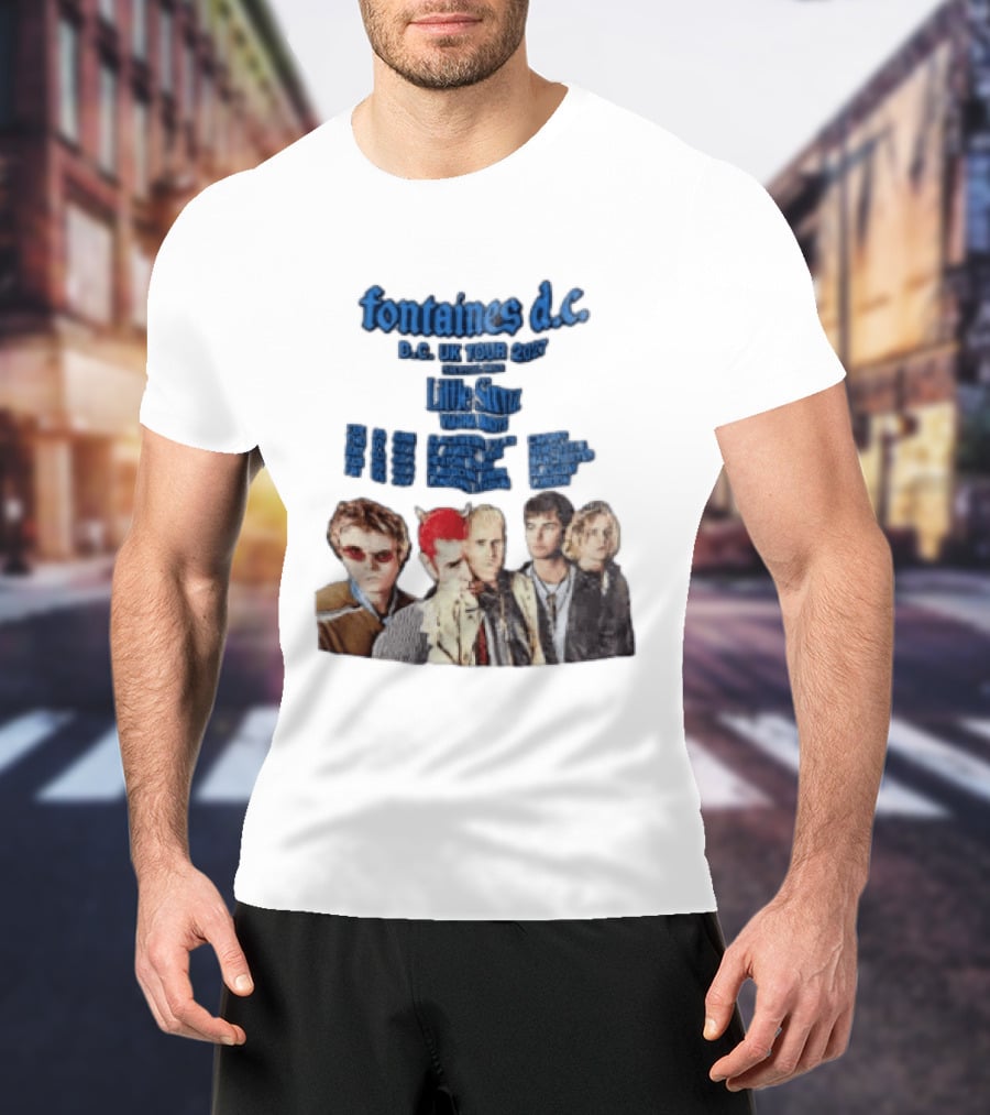 Fontaines D.C. UK Tour 2027 Summer Headline Tour Blue T-Shirt