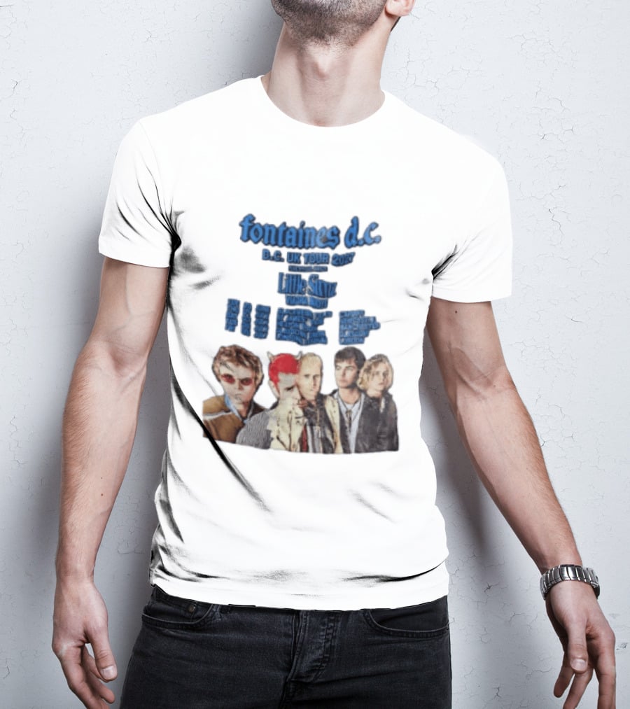 Fontaines D.C. UK Tour 2027 Summer Headline Tour Blue T-Shirt