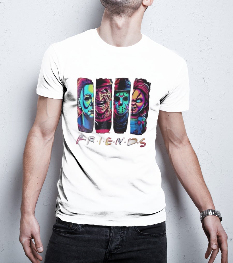 Friends Horror Michael Freddy Jason Chucky Multicolored T-Shirt
