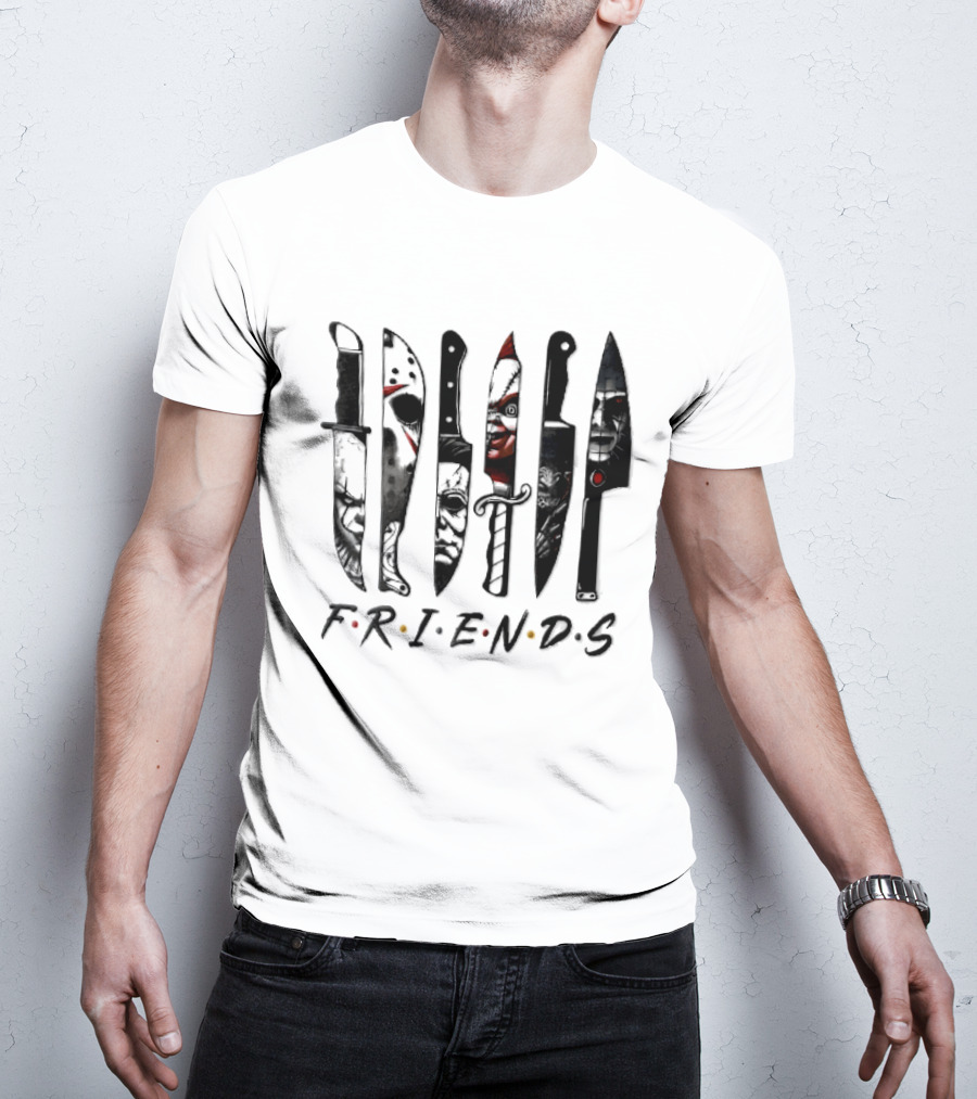 Friends Horror Movie Villains Knife Blades T-Shirt