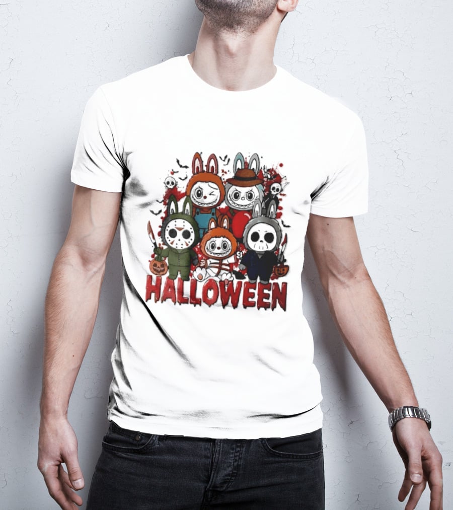 Halloween Cartoon Bunny Horror Characters Costumes Scary Masks T-Shirt