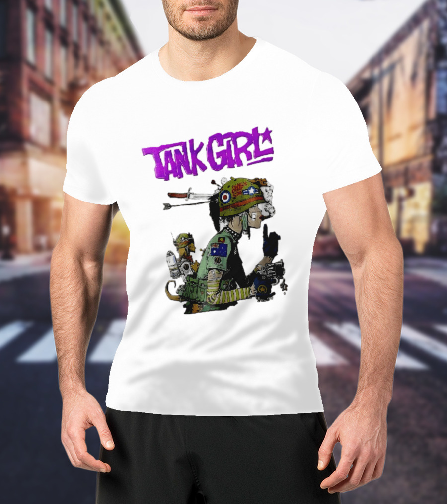 Tank Girl Charlie Dont Surf Punk Woman Helmet Gun Cigar Cartoon T-Shirt