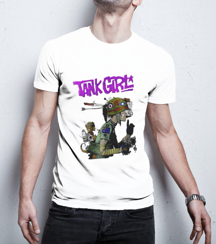 Tank Girl Charlie Dont Surf Punk Woman Helmet Gun Cigar Cartoon T-Shirt