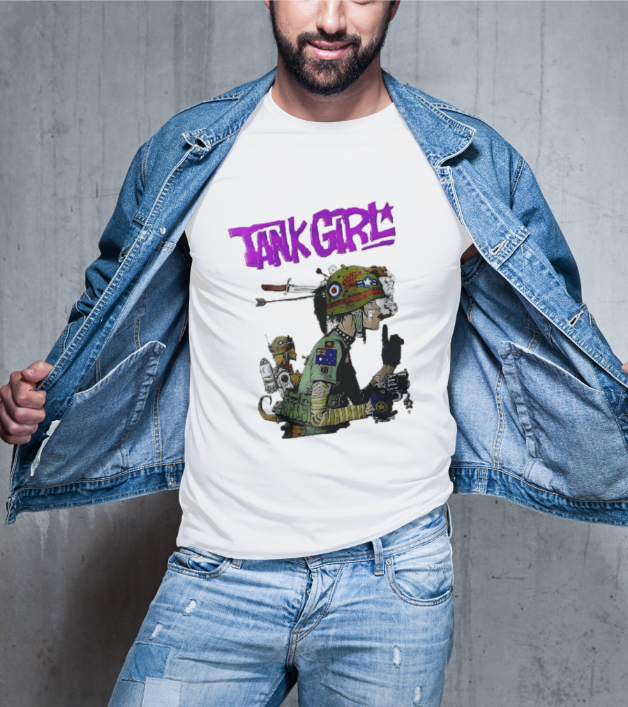 Tank Girl Charlie Dont Surf Punk Woman Helmet Gun Cigar Cartoon T-Shirt