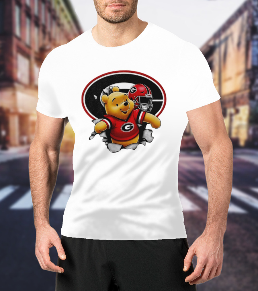 Winnie The Pooh Georgia Bulldogs Football Fan Gear T-Shirt