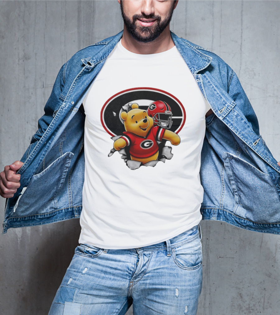 Winnie The Pooh Georgia Bulldogs Football Fan Gear T-Shirt