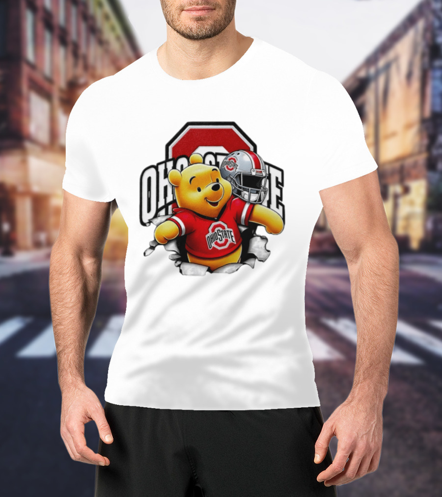 Winnie The Pooh Ohio State Buckeyes Football Team Helmets Series T-Shirt