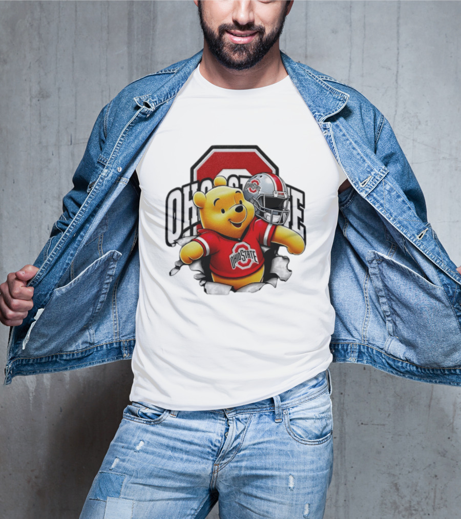 Winnie The Pooh Ohio State Buckeyes Football Team Helmets Series T-Shirt