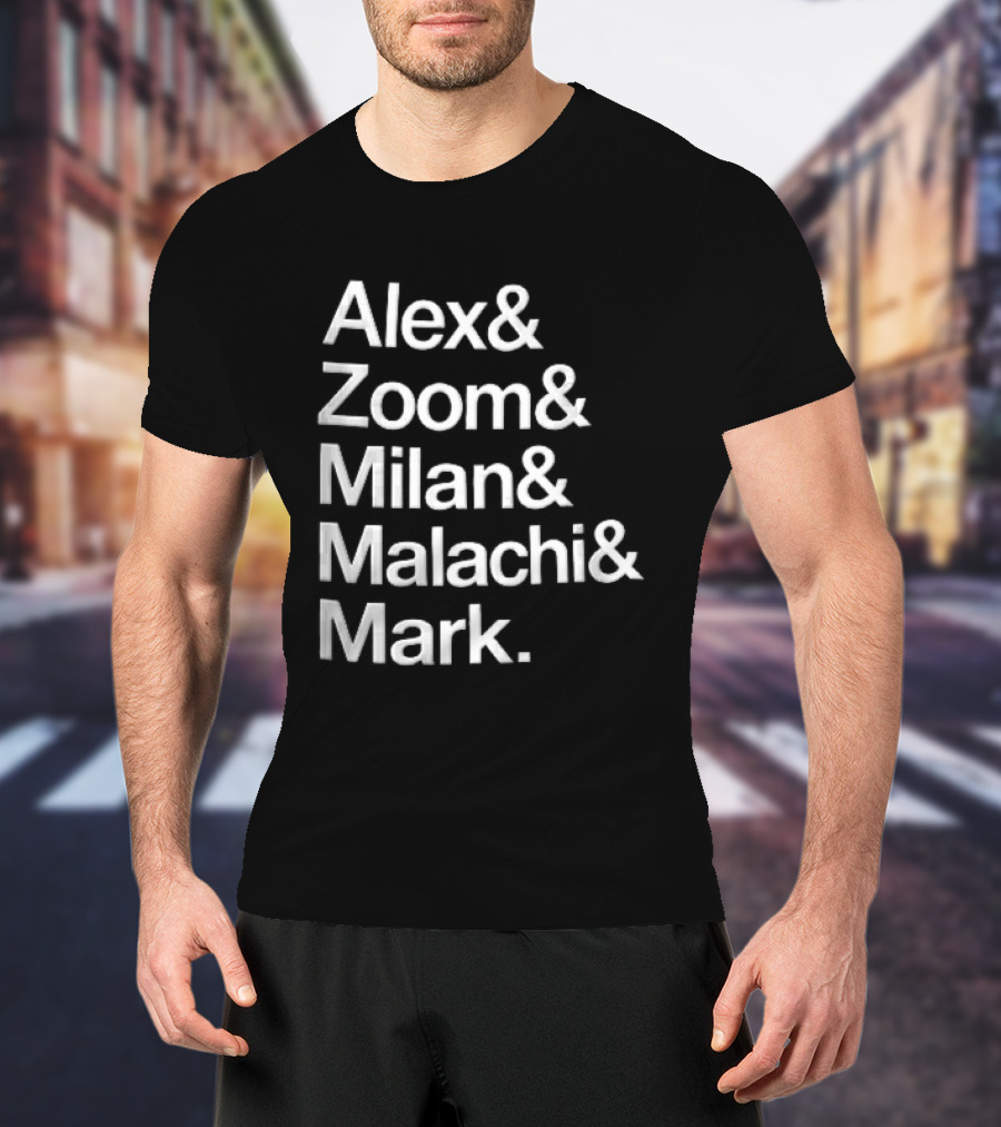 Alex Zoom Milan Malachi Mark Stacked White T-Shirt