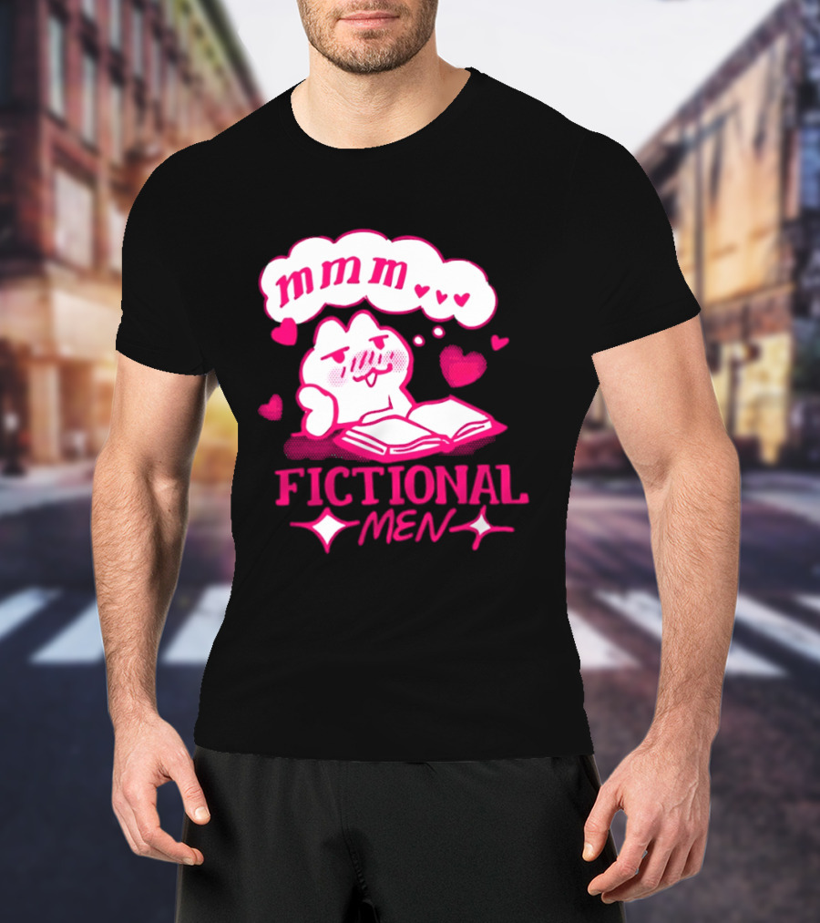 Fictional Men Mmm Hearts Cute Cartoon Reading T-Shirt