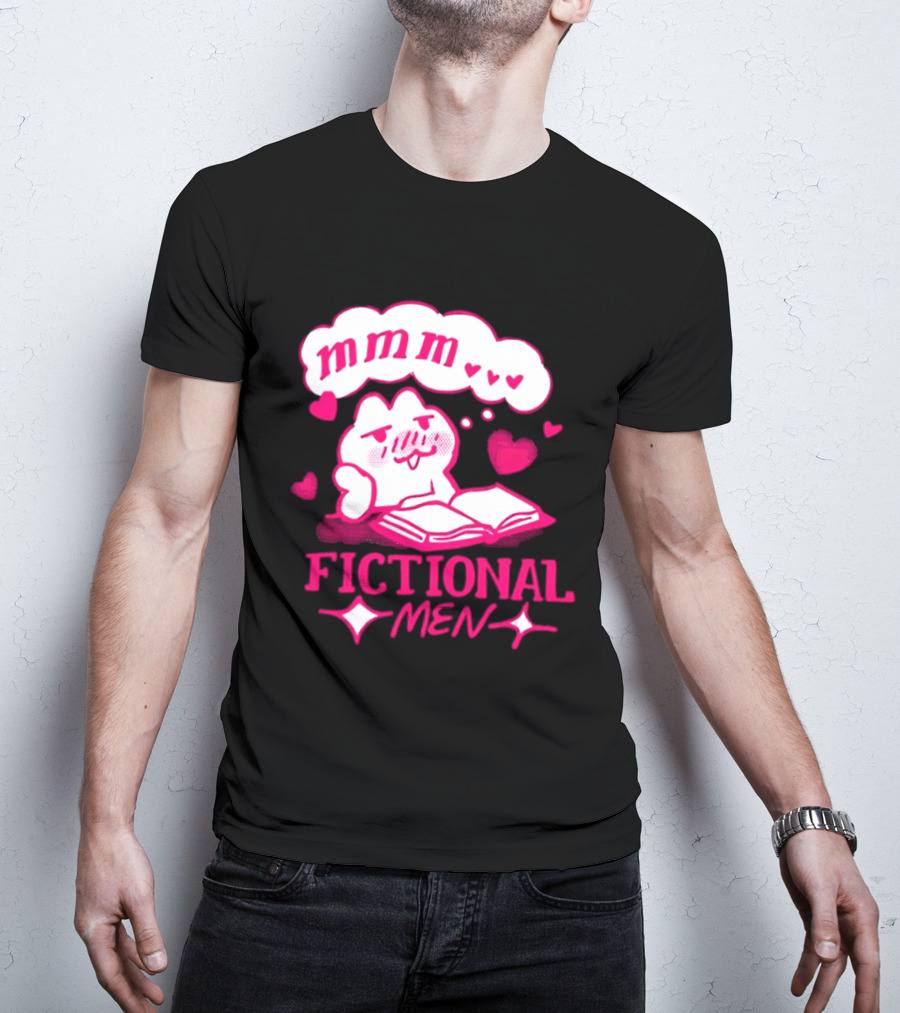 Fictional Men Mmm Hearts Cute Cartoon Reading T-Shirt