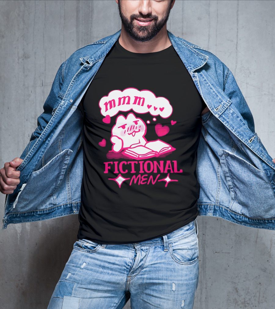 Fictional Men Mmm Hearts Cute Cartoon Reading T-Shirt