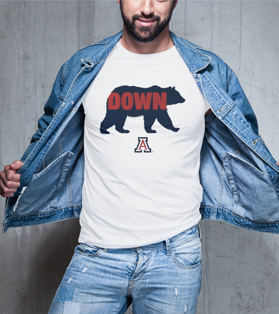 Arizona Wildcats Bear Down 2026 NCAA Men's Basketball Bear Silhouette A T-Shirt