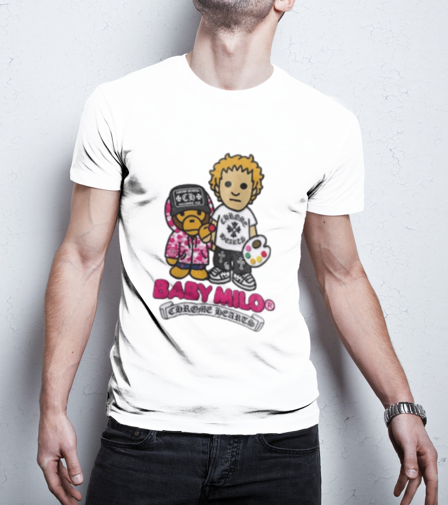 Baby Milo Chrome Hearts Collaboration Graphic Characters T-Shirt