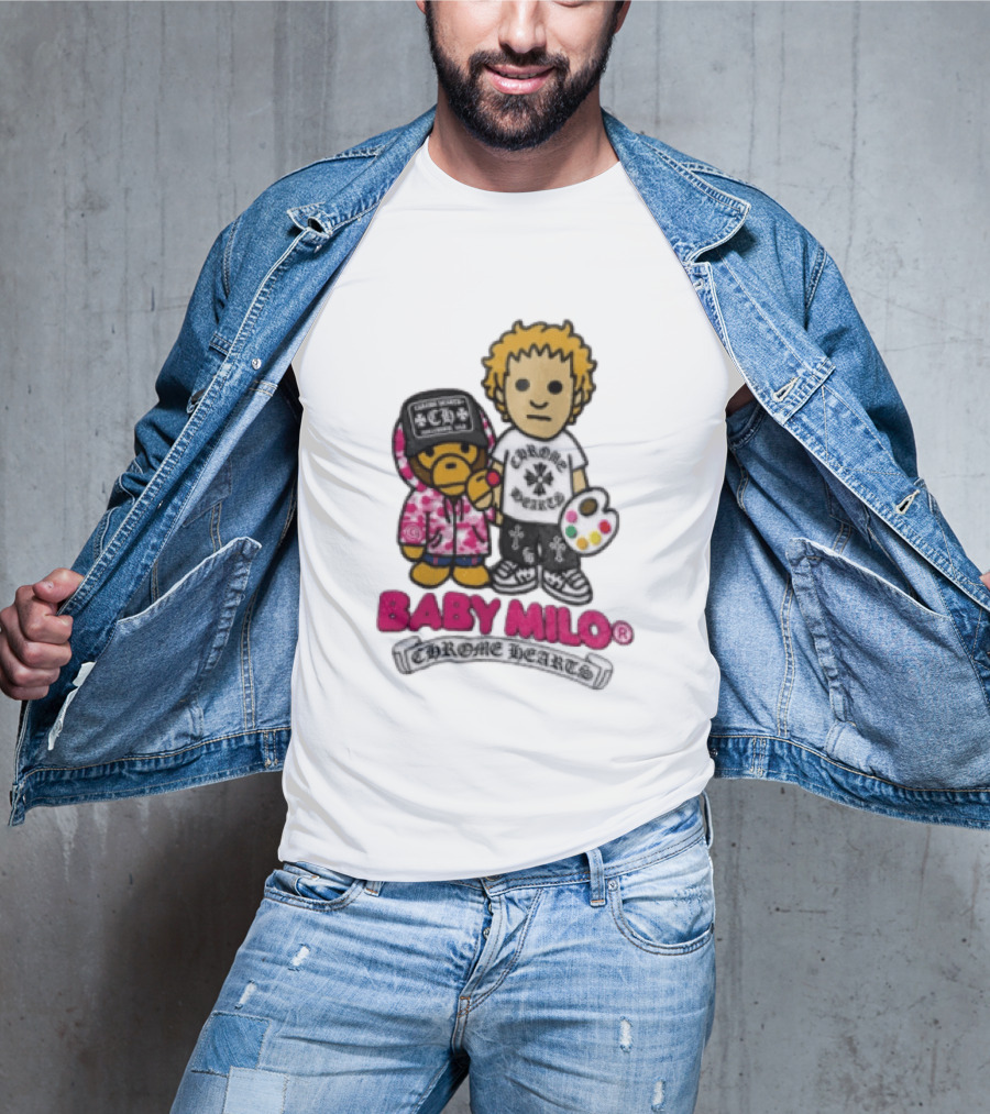 Baby Milo Chrome Hearts Collaboration Graphic Characters T-Shirt