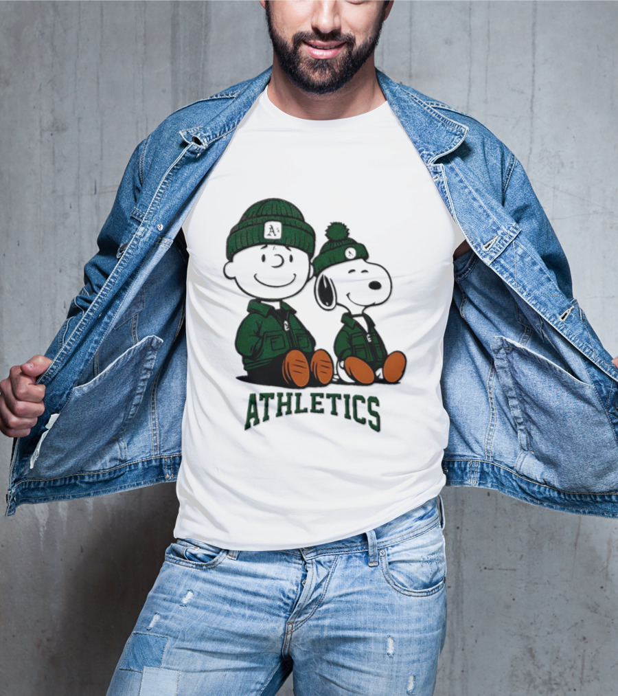 Charlie Brown Snoopy Athletics 2026 MLB Football T-Shirt
