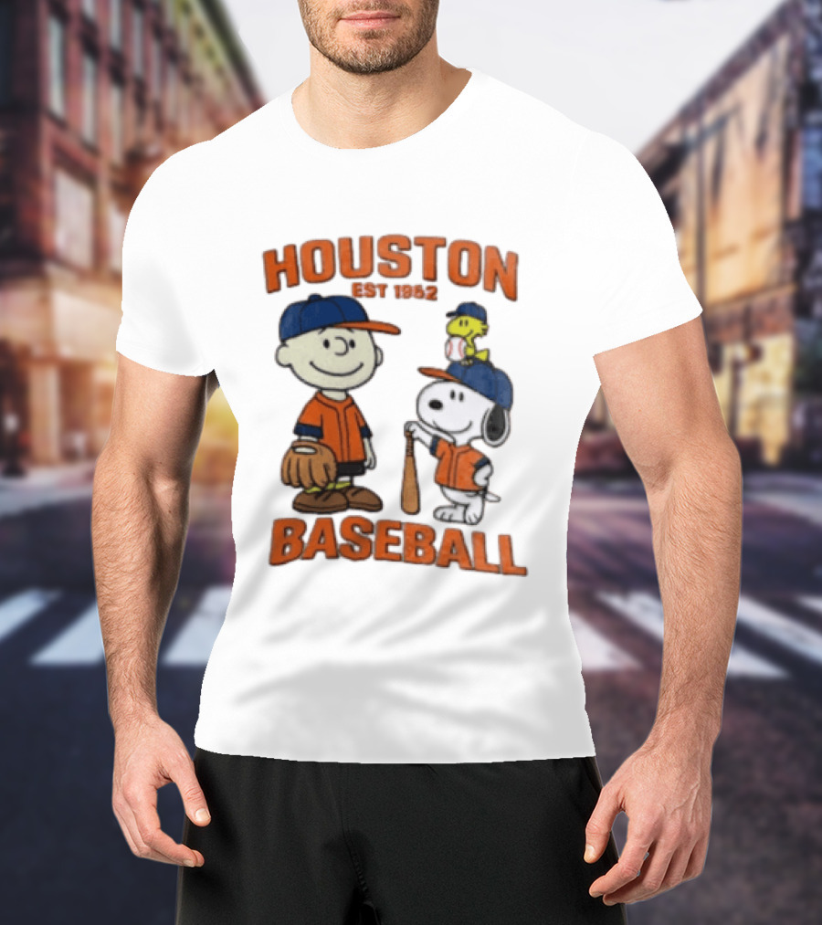 Charlie Brown Snoopy Houston Baseball Est 1962 T-Shirt