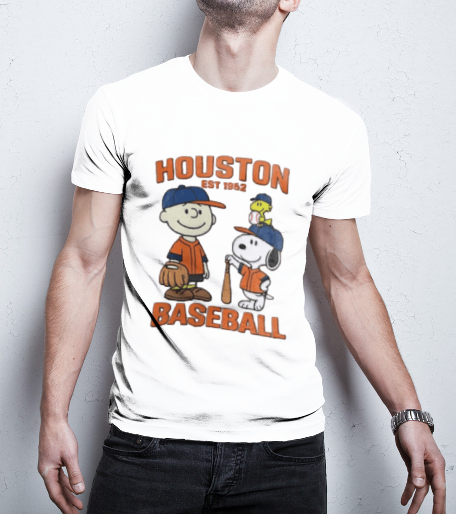 Charlie Brown Snoopy Houston Baseball Est 1962 T-Shirt