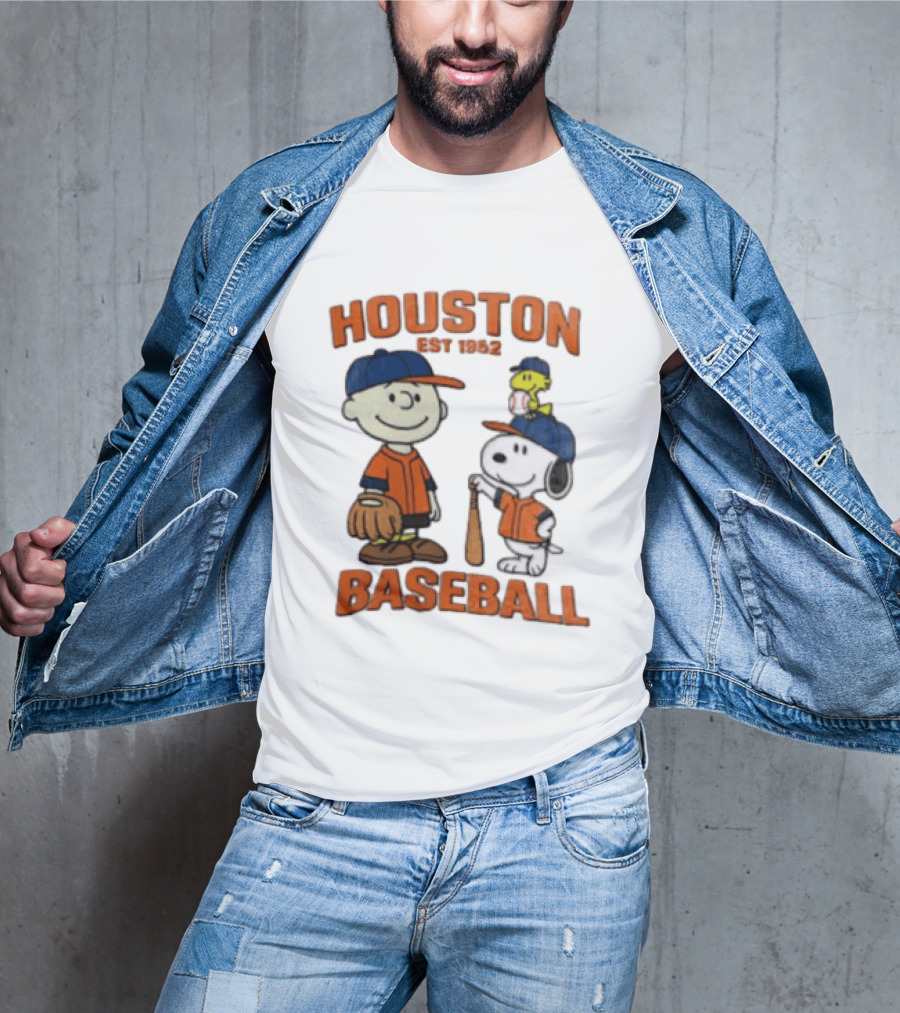 Charlie Brown Snoopy Houston Baseball Est 1962 T-Shirt