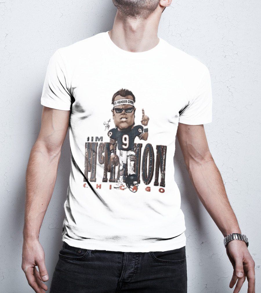 Chicago Bears Jim McMahon Were Number One Caricature Player Helmet T-Shirt