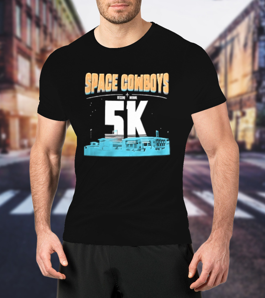 Space Cowboys 5k Cyan Ballpark Cityscape Night Stars T-Shirt