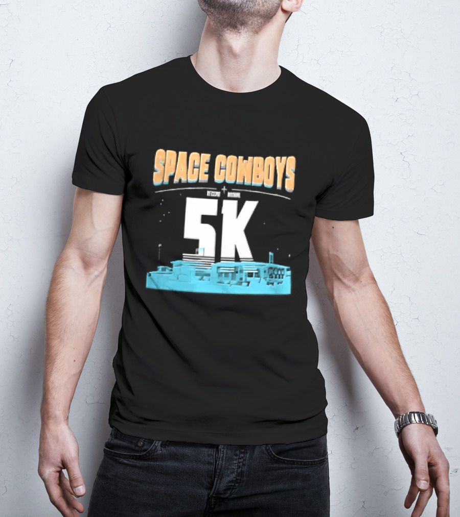 Space Cowboys 5k Cyan Ballpark Cityscape Night Stars T-Shirt