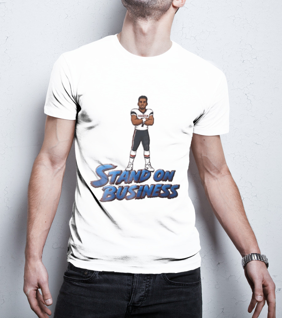 Houston Texans Stand On Business Football Player Number 7 Cartoon Caricature T-Shirt