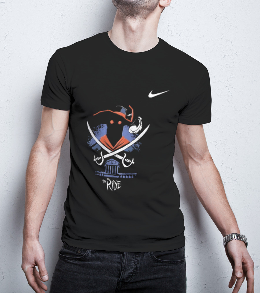 Nike Virginia Cavaliers The Ride Masked Silhouette Crossed Sabres Rotunda Building T-Shirt