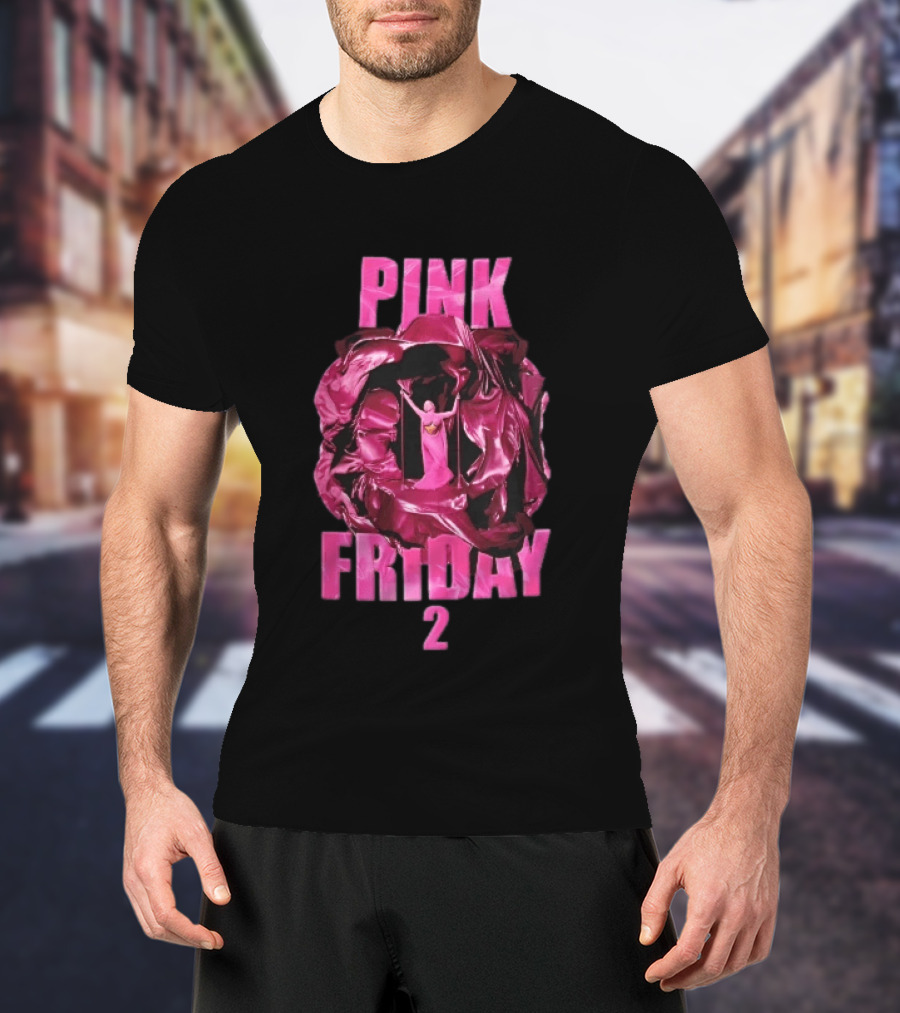 Pink Friday 2 Nicki Minaj Magenta Flowing Silk Fabric T-Shirt