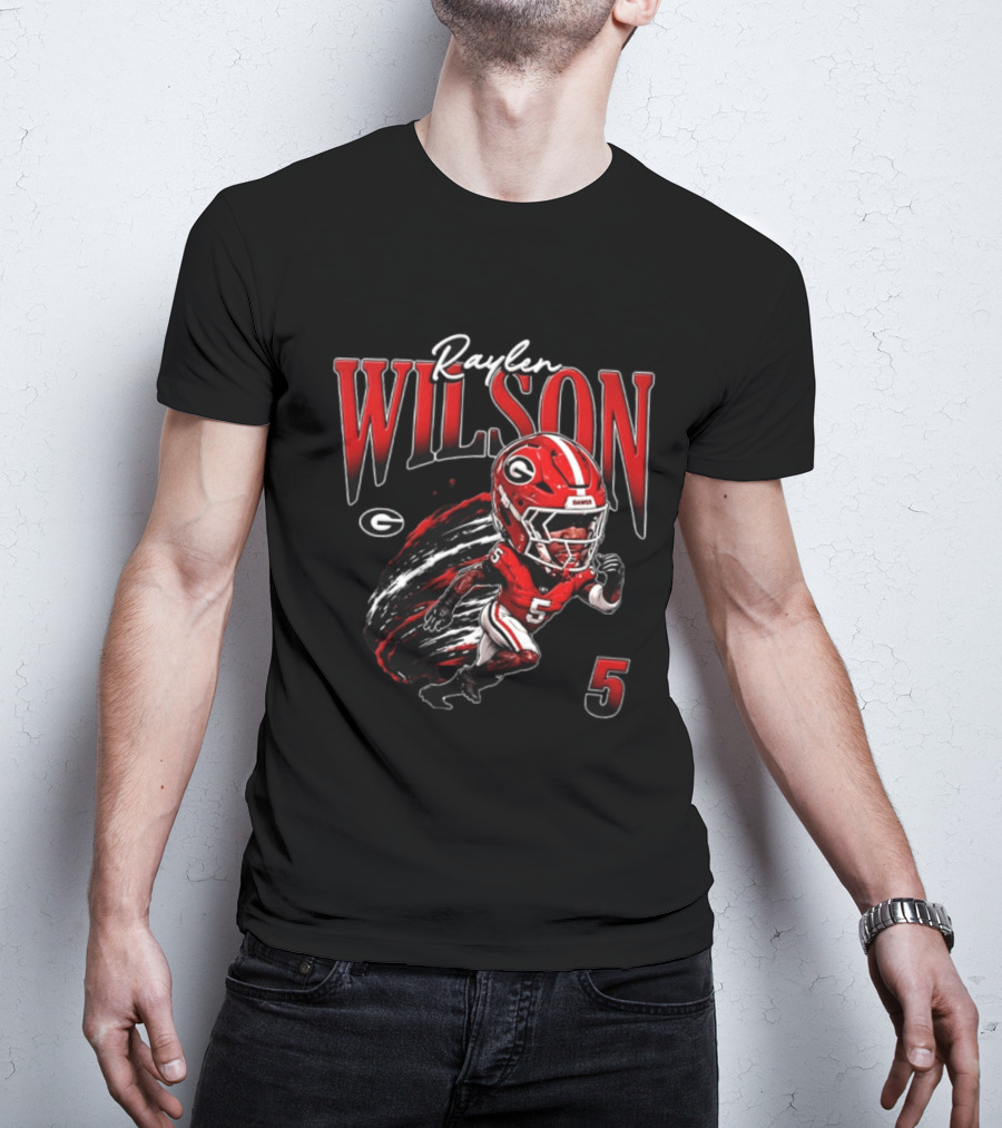 Raylen Wilson Georgia Bulldogs NCAA Football Caricature Fan Gear T-Shirt