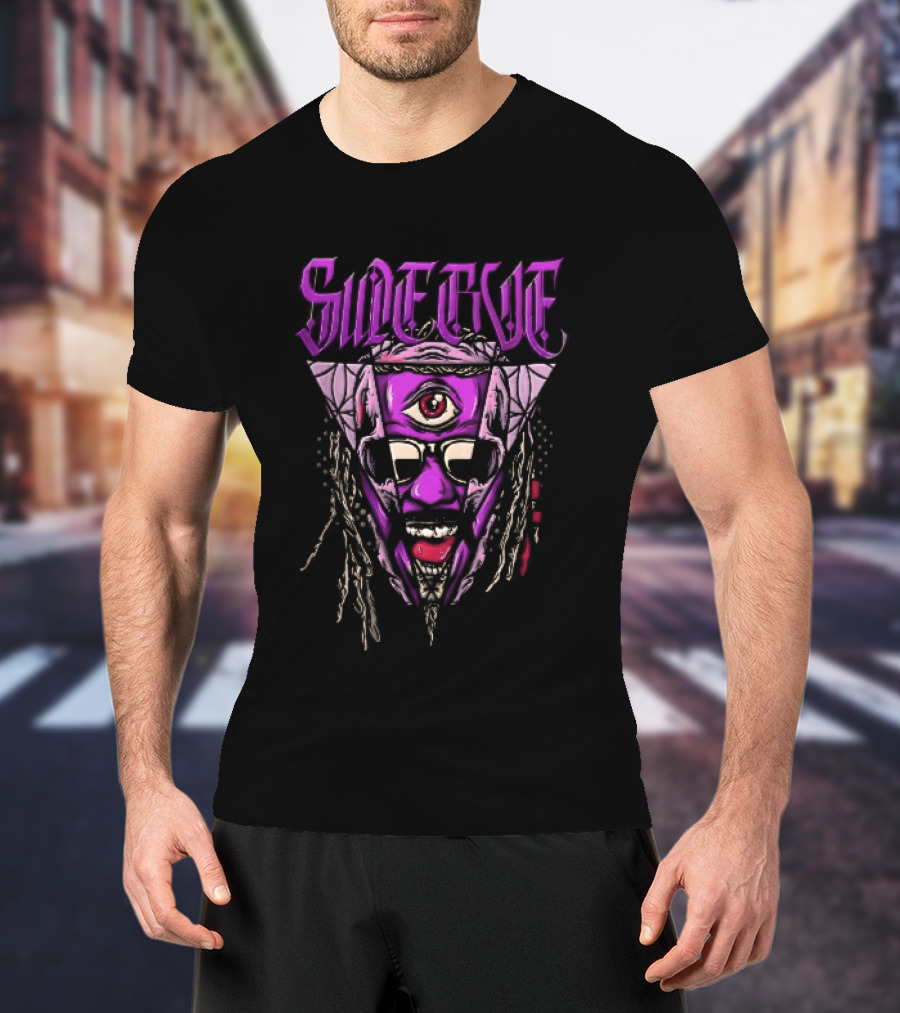 Swerve Psychedelic Third Eye Skull Dreadlocks Sunglasses T-Shirt