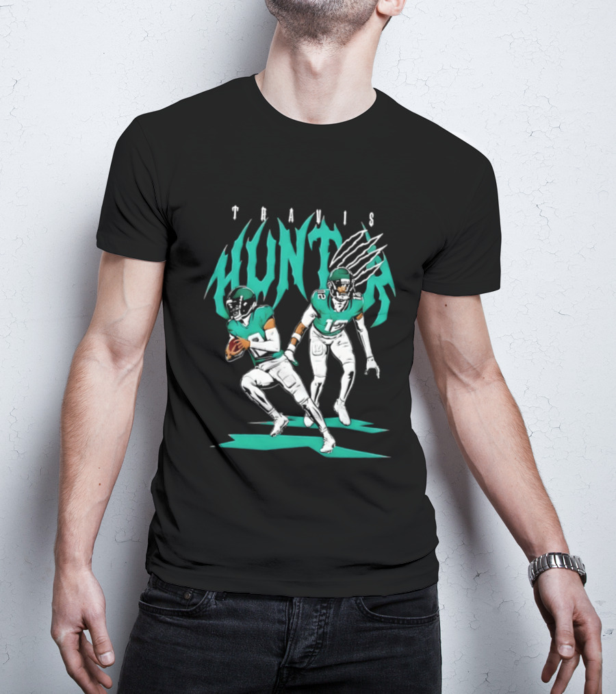 Travis Hunter Jacksonville Jaguars Hunter Two Way Football Player Duo T-Shirt