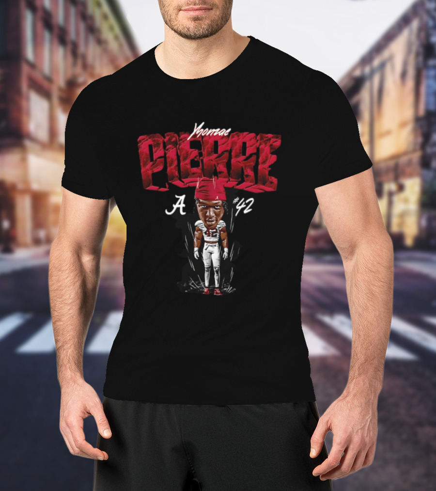 Yhonzae Pierre Alabama Crimson Tide #42 Football Player T-Shirt