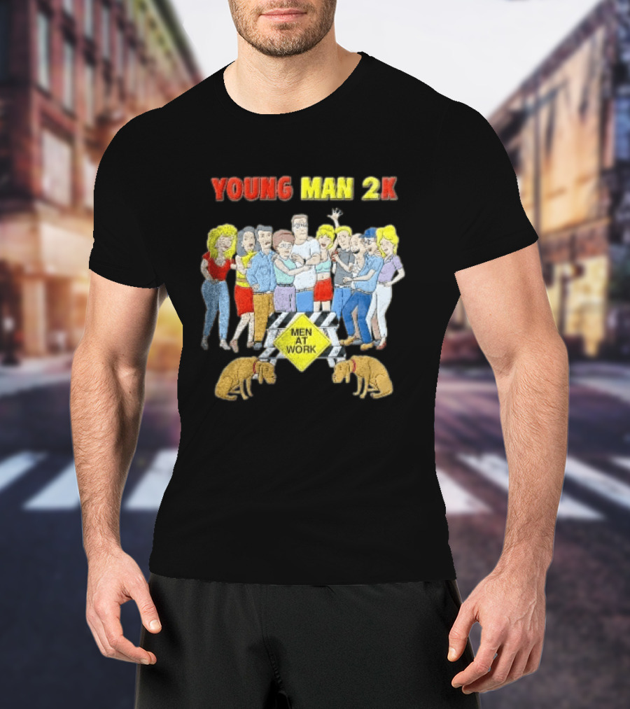 Young Man 2k Men At Work King Of The Hill Characters Crew T-Shirt