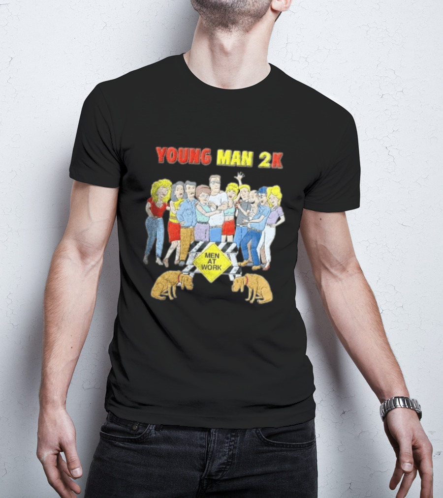 Young Man 2k Men At Work King Of The Hill Characters Crew T-Shirt