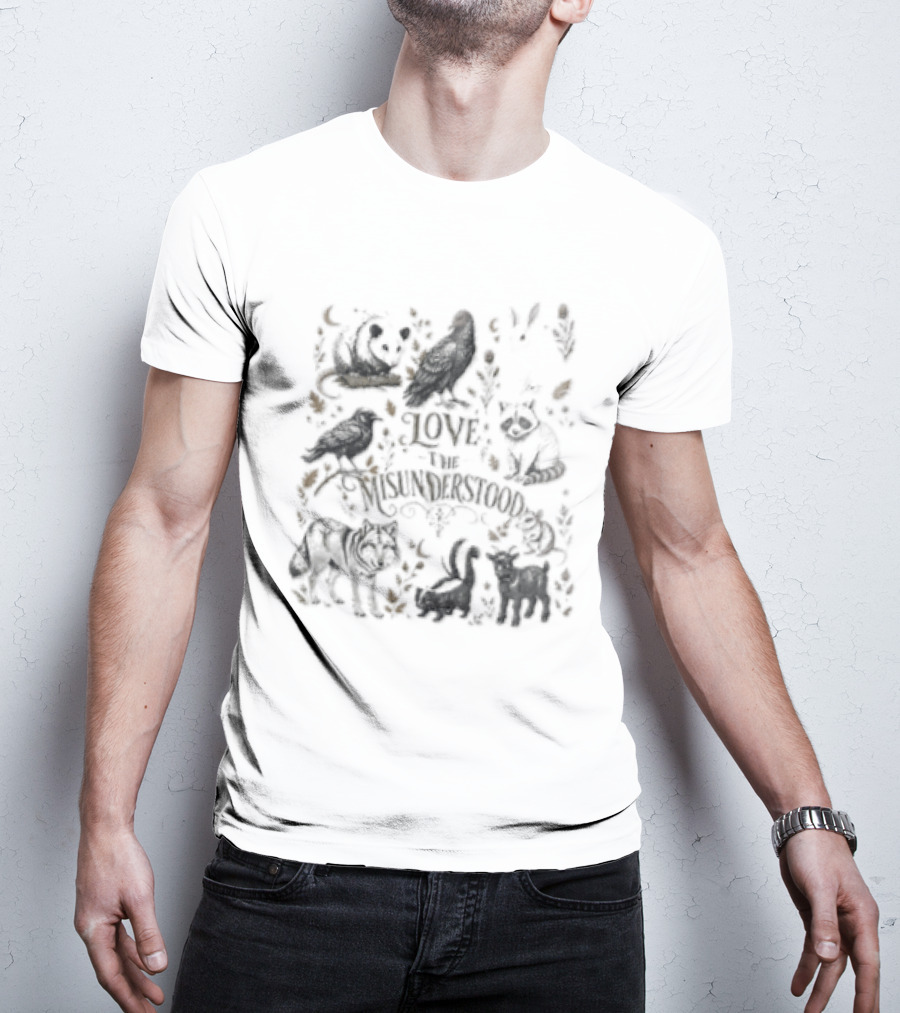 Love The Misunderstood Woodland Creatures Bear Fox Bird Rabbit Squirrel T-Shirt